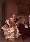 Gerard Ter Borch Famous Paintings - The Lute Player